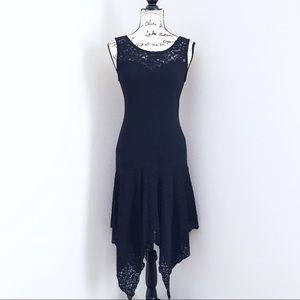 NWOT Olive Tree Black Drop Waist Dress With Lace